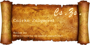 Csirke Zsigmond névjegykártya